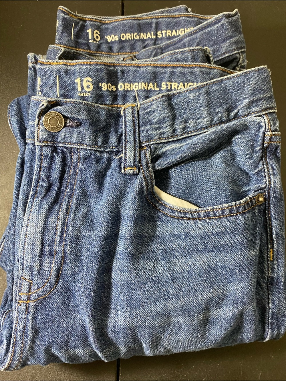 GapKids Boys Lot of 2 90s Original Straight Jeans Size 16H Blue Jeans